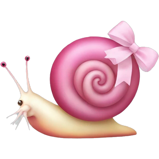 apple snail emoji with pink bow  emoji