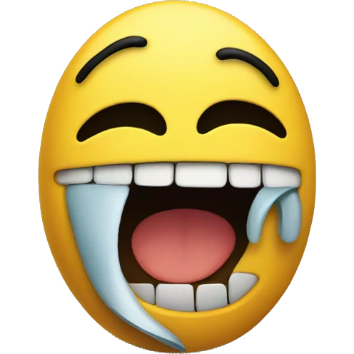 A smiley face that is suffering on the inside emoji