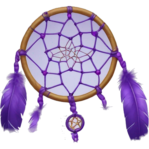 dream catcher with purple feathers emoji