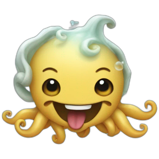 cute kraken laughing emoji