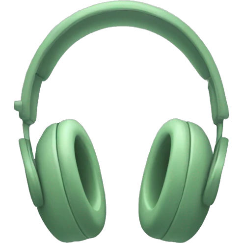An aesthetic pair of sage green headphones  emoji