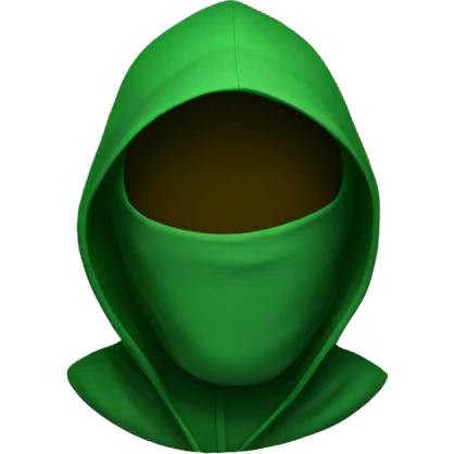green hood without face emoji