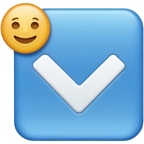 I want to make an verified emoji with an blue square and checkmark in it that is sideways emoji