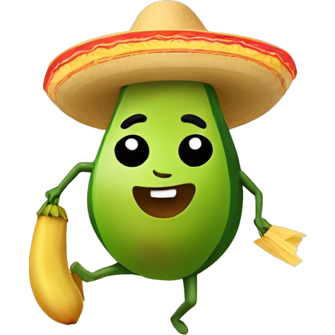 Dancing Mexican avocado with tamales  emoji