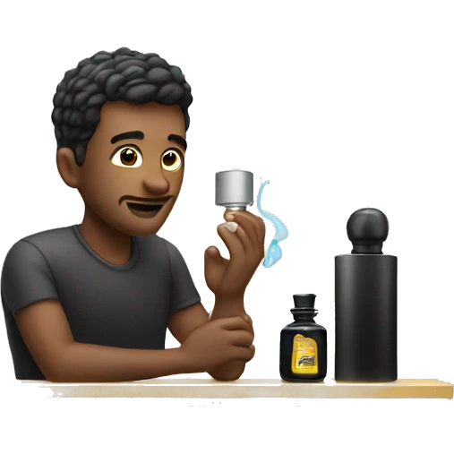 Guy applaying perfume emoji