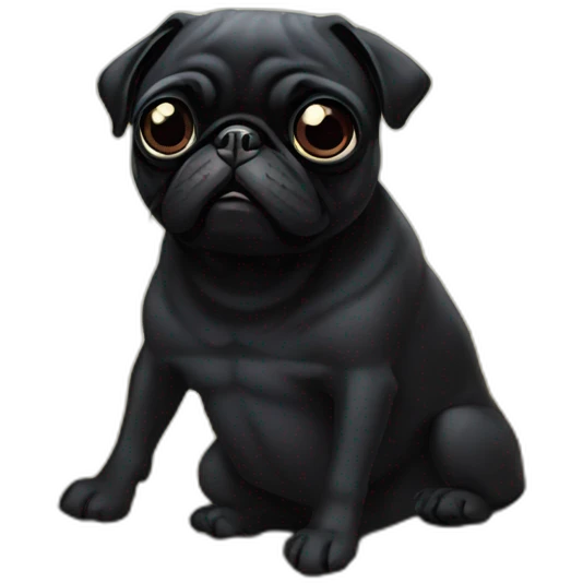 A cyberpunk black pug in Art Nouveau style during 1910 emoji