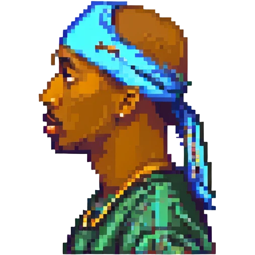 Репер 2Pac в профиль, no background emoji
