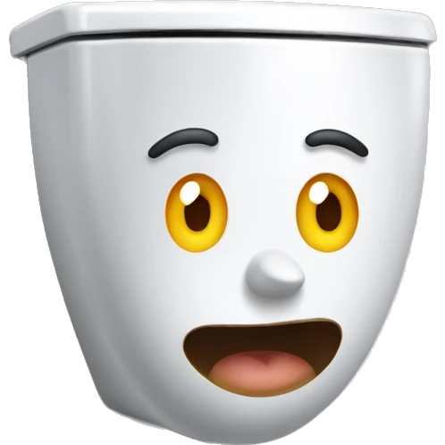 Toilet with a face emoji