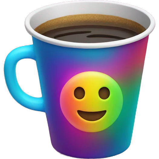 Multi neon color cup emoji