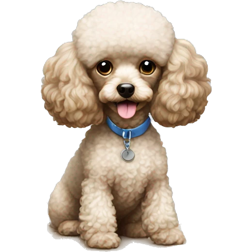 Toy poodle working in the office  emoji