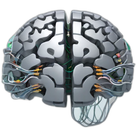 metal computer brain with wires emoji