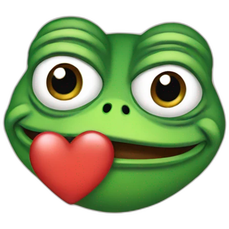 Pepe the frog with heart emoji