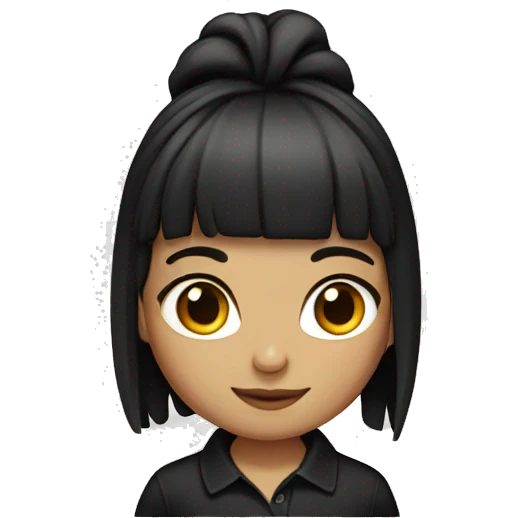 girl with black medium hair,black "POLO" shirt emoji