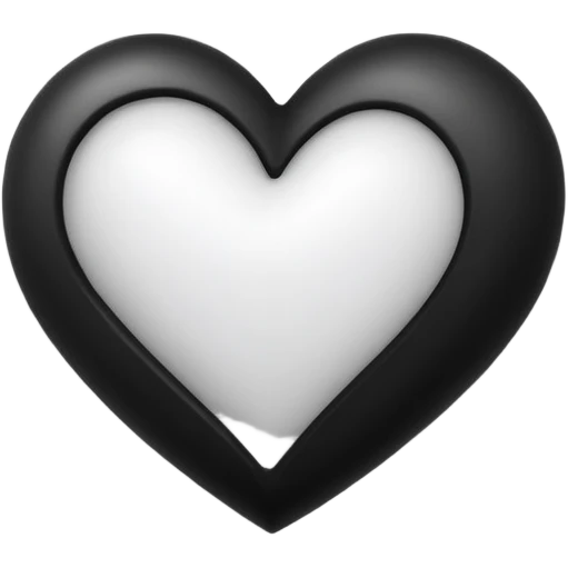 Black and white mix heart emoji