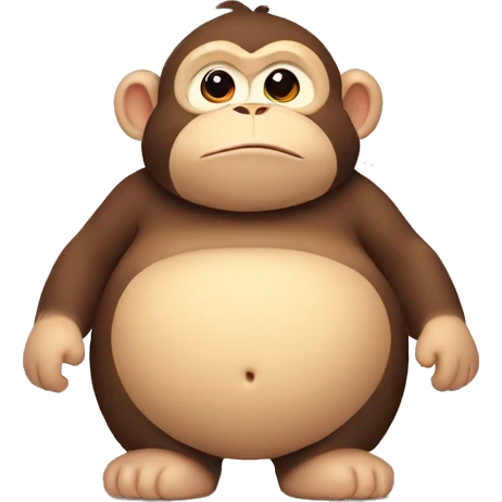 chubby monkey  with a belly emoji