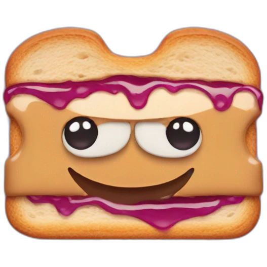 VHS with peanut butter and jelly sandwich in it emoji