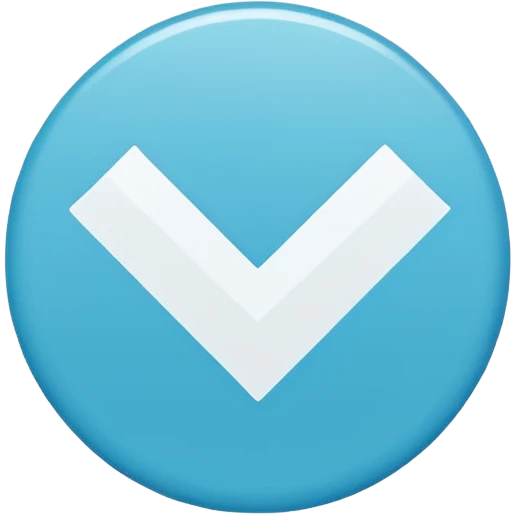 "A small solid cyan-blue circle with a centered bright white check mark, clean and minimal, symbolizing trust and distinction." emoji