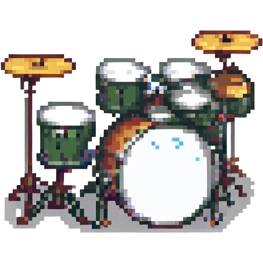 pixel art of a drum set emoji