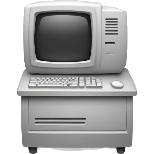 Simple, minimal, clean, easy to recognise icon of a computer metaphorically programming  emoji