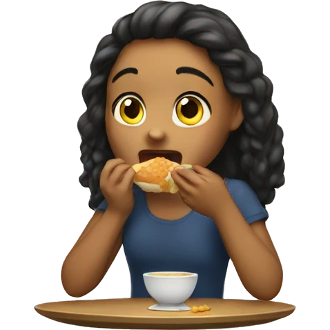 Girl eating peina emoji