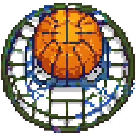 баскетбольный мяч в сетке, no background emoji