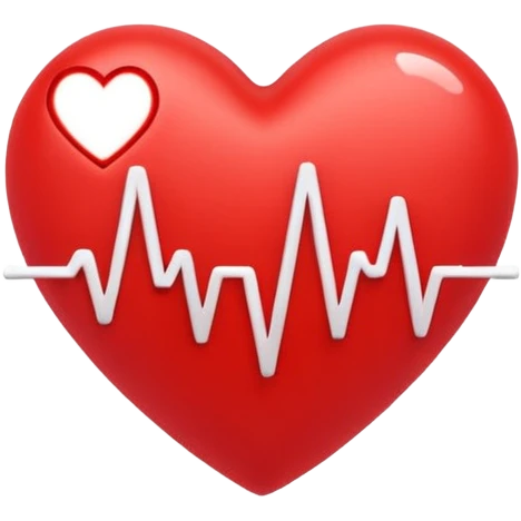 heart rate signal with cute heart shape attached emoji