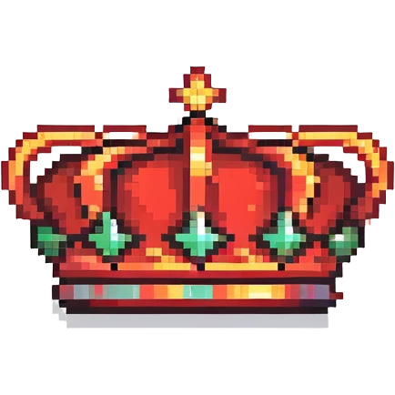 crown in bright red and black color scheme emoji