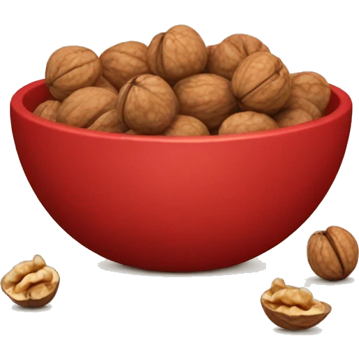 red bowl of walnuts emoji