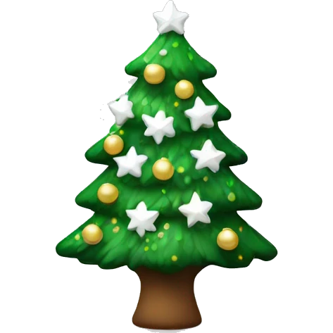 Cristmas tree with white decoration emoji