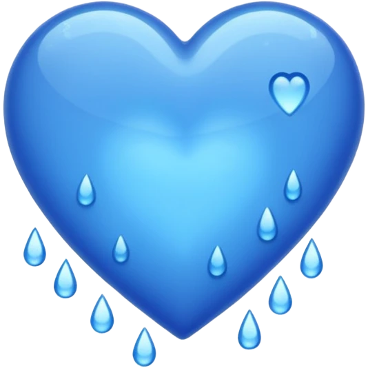 Blue heart in the rain  emoji