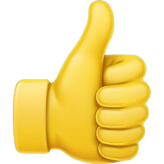 thumbs up's outline traced with an emoji thumbs up emoji