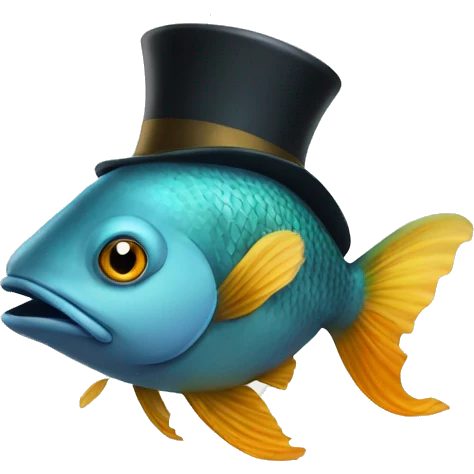 Fish with tophat emoji