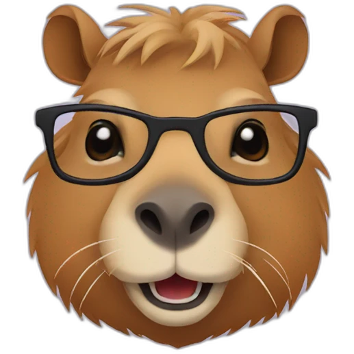 Nerd capybara emoji