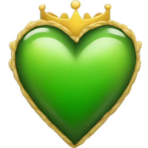 Corazon verde con corona emoji