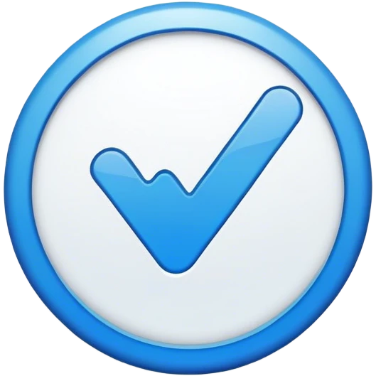 Verification tick in white ✔️ inside a circle in blue color. emoji