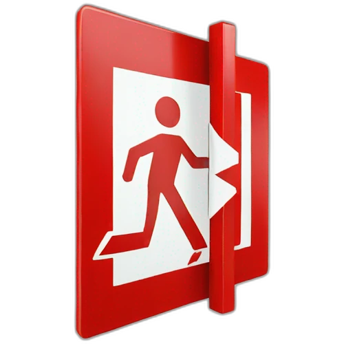 red exit bound sign emoji