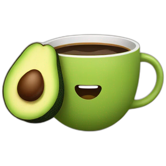Avocado drinking coffee emoji