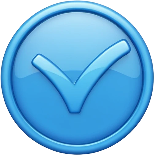 Blue verification tick in circle emoji