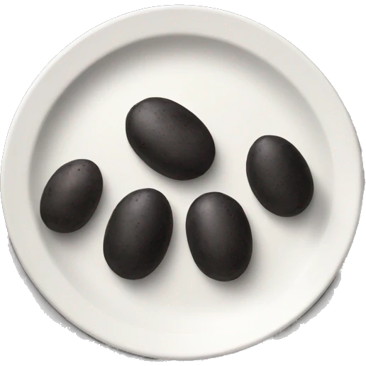plate with black potatoes  emoji