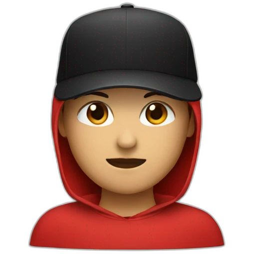 Red cap with black cross no face emoji