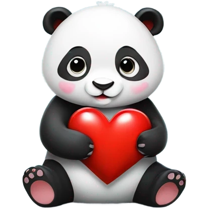 panda with heart emoji