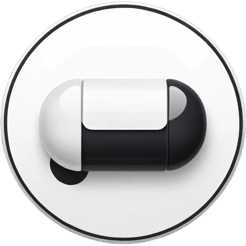 Minimalistic futuristic white&black pills pack emoji, black and white, flat vector design, high-tech clean UI icon emoji