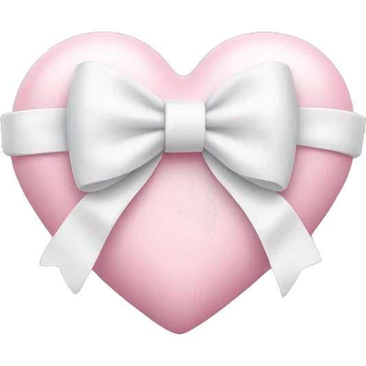 Pastel pink heart with white bow emoji