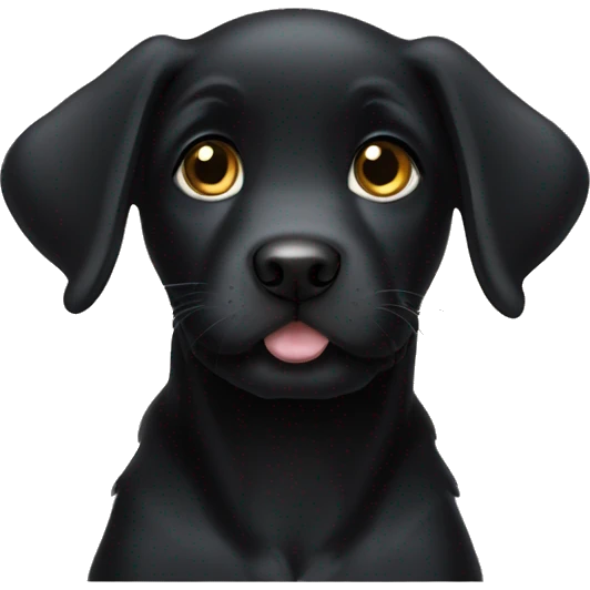 Black Labrador puppy layiny emoji
