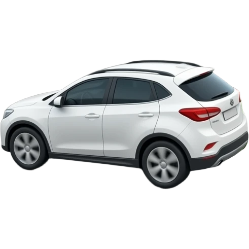 White suv zooming around race track emoji