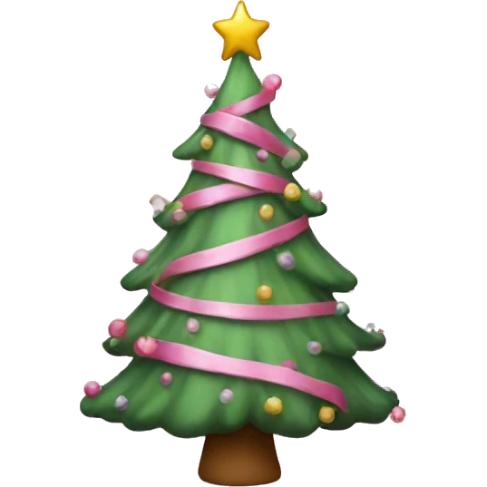 Pink Christmas tree emoji