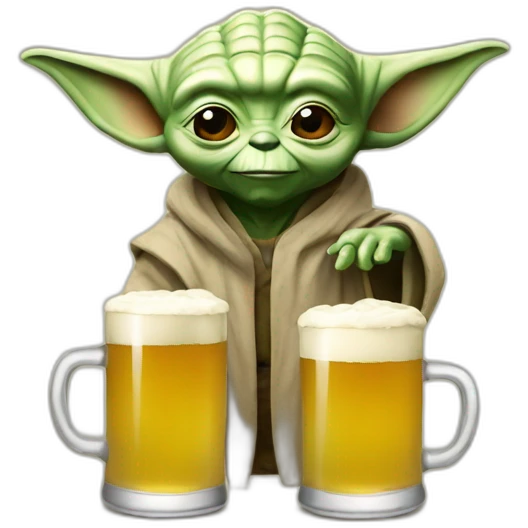 Yoda drink beer emoji