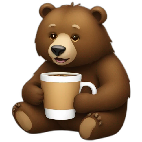 Bear drinking coffee emoji
