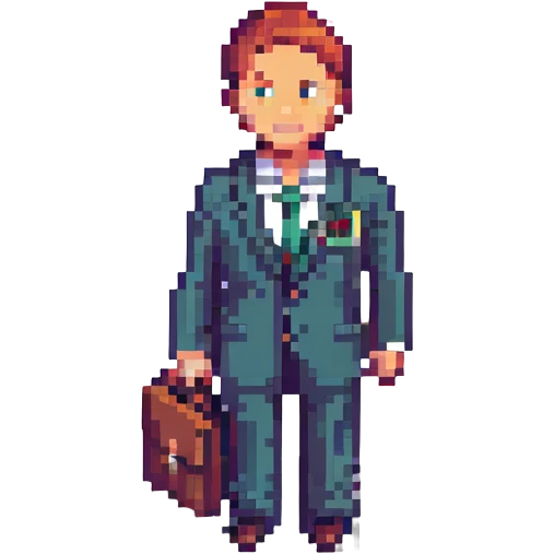 businessman, pixel art style emoji