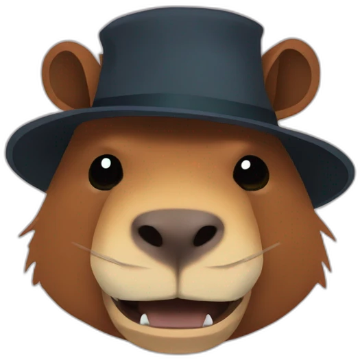 capybara with a freddy fazbear mask emoji
